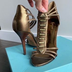Marciano Bronze Leather Heels